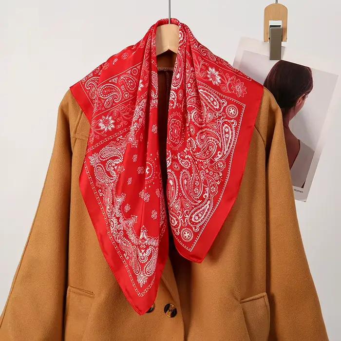 Foulard Paisley rétro pour femmes élégant, en polyester, bandana, châle, écharpe, accessoire mode pour cheveux, occassions décontractées, printemps et été