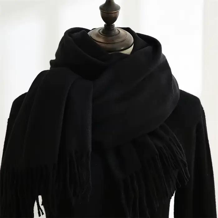 Écharpe châle homme hiver douce pour la peau longue silencieuse avec gland cachemire enveloppante pour les occasions extérieures et spéciales