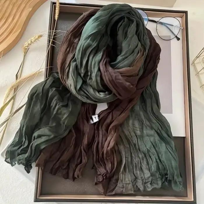 Écharpe bohème bleue dégradée pour femme