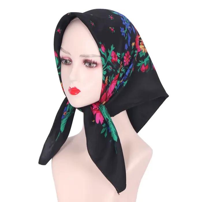 Foulard Carré Rétro à Imprimé Floral pour Femme