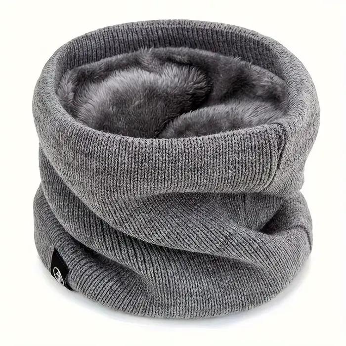 Cache-cou en polaire épaisse d'hiver design doux couleur unie unisexe pour activités de plein air et usage quotidien gris noir