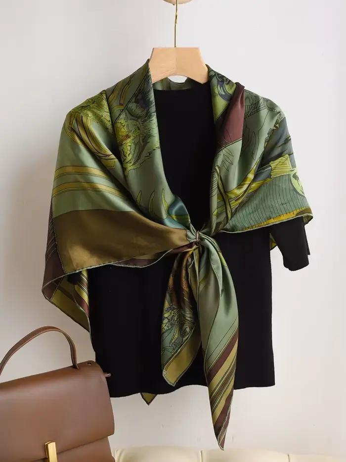 Carré en carreaux en soie de mûrier Varleaer 110cm pour femmes, écharpe, châle, bandeau, cadeau de luxe pour occasions