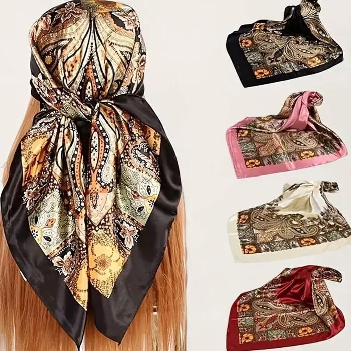 Lot de 4 foulards carrés de 90x90 cm
