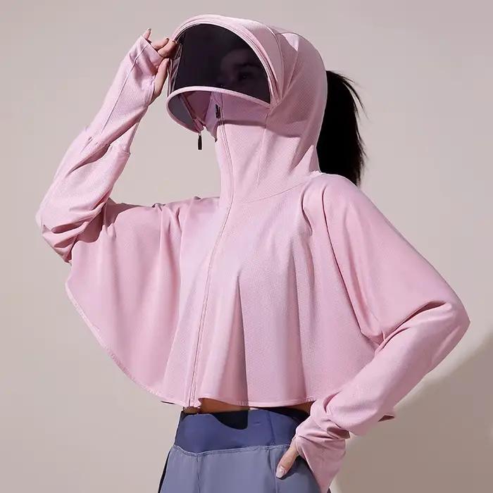 Vêtements de protection solaire fins en soie glacée pour femmes
