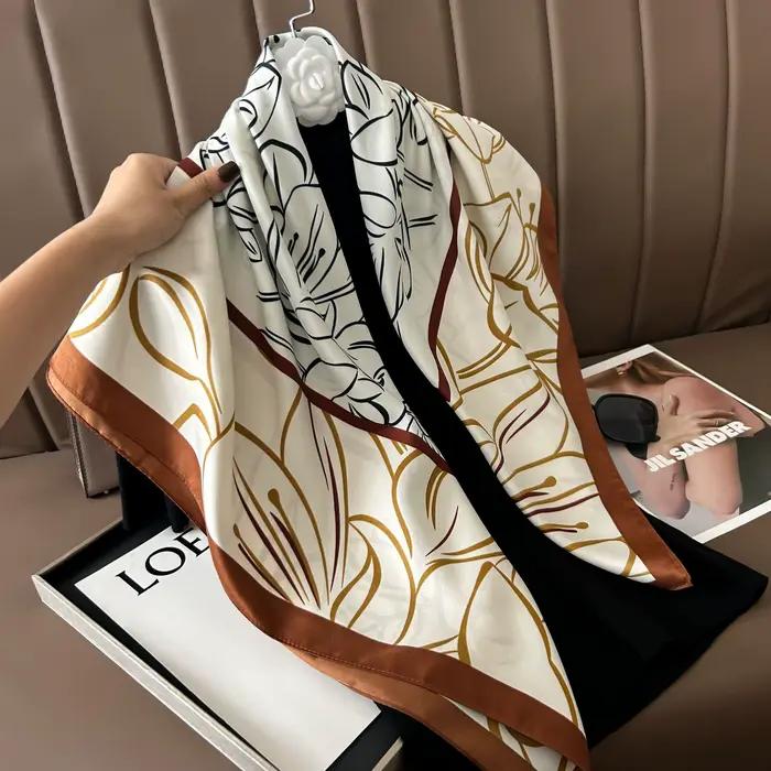 Écharpe carrée en Satin pour femmes