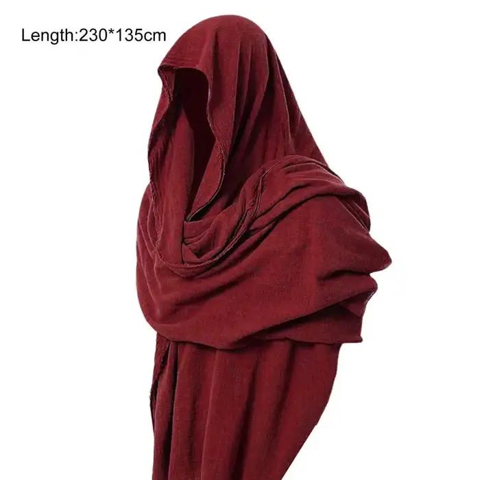 Écharpe vintage en tissu doux polyestère pour hommes, poncho à capuche, style décontracté, adaptable à quatre saisons, parfait pour les banquets médiévals et les fêtes costumées