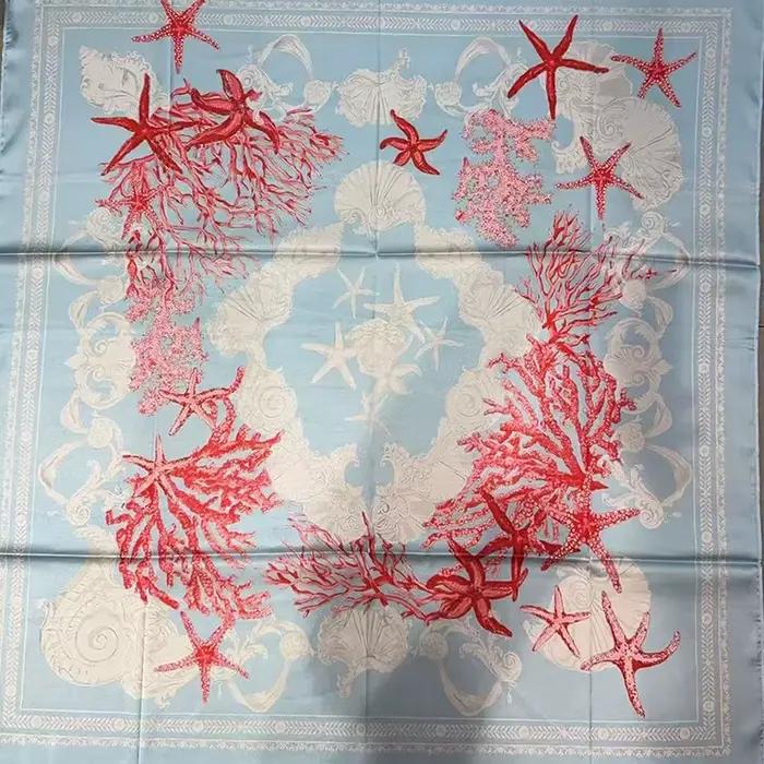 Écharpe en soie à motifs géométriques rétro multicolores