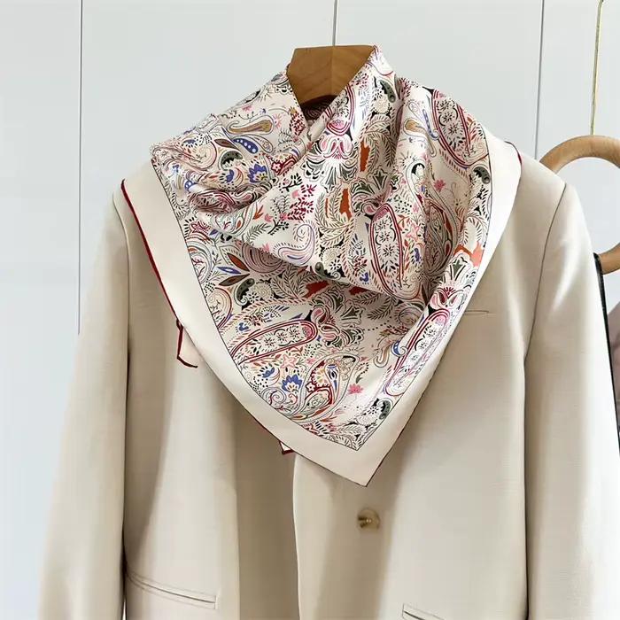 Foulard en Soie de Mûrier 100% - Polyvalent et Luxe Pour Toutes Les Occasions Spéciales Femme Écharpe Accessoire De Mode Élégant Cheveux Cou Bandana