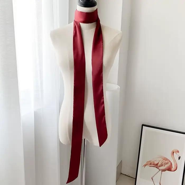 Foulard étroit en Satin de soie 5x200cm