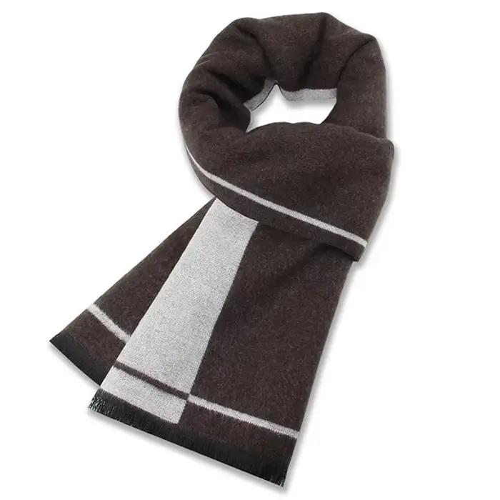 Écharpe à carreaux homme noir hiver chaud laine écharpe pour hommes cachemire foulards décontracté mâle longue Pashmina extérieur châles homme silencieux cadeau occasions spéciales style élégant confort durable