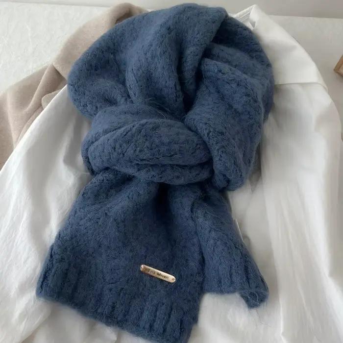 Écharpe tricotée en laine d'alpaga pour femme