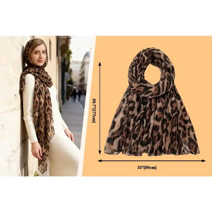 Écharpe légère à imprimé léopard pour femme