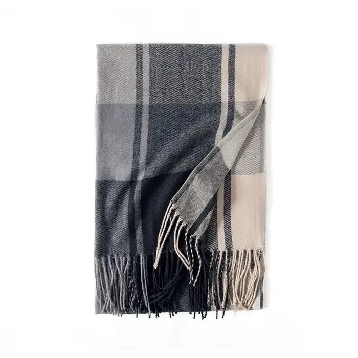 Écharpe châle homme hiver douce pour la peau longue silencieuse avec gland cachemire enveloppante pour les occasions extérieures et spéciales