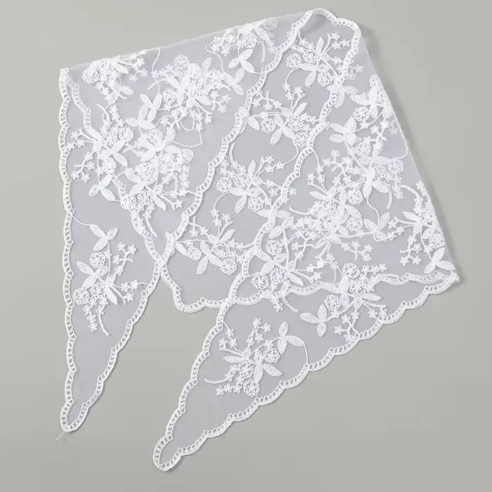 Nouveau Foulard en dentelle ajouré broderie mince Foulard Bandana Vintage couleur unie dentelle mouc