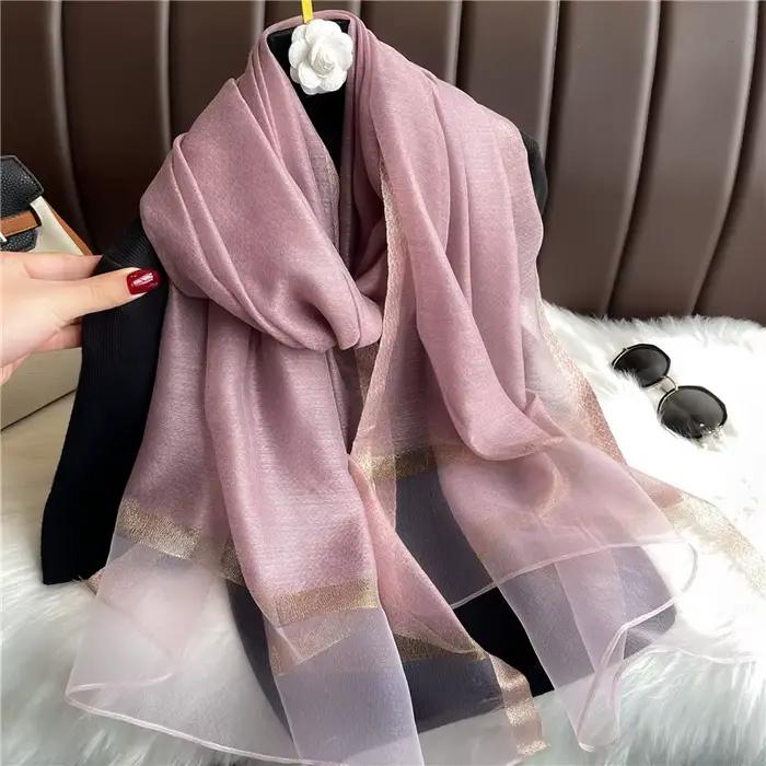 Foulards élégants pour femmes, châles et enveloppes légers en soie pour robes de soirée et de mariag