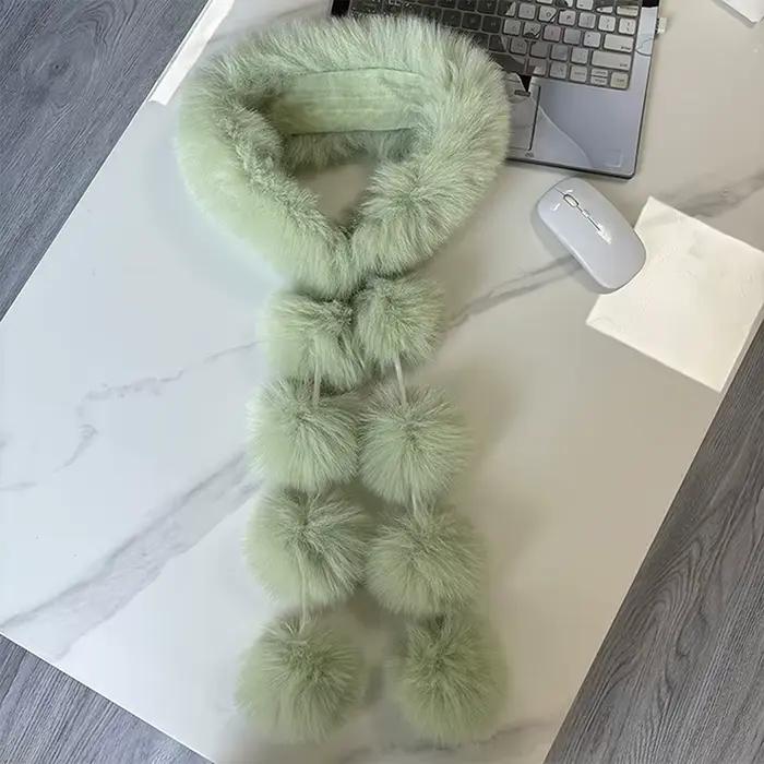 Longue fausse fourrure de renard écharpe femmes hiver chaud doux fourrure foulards décontracté dame