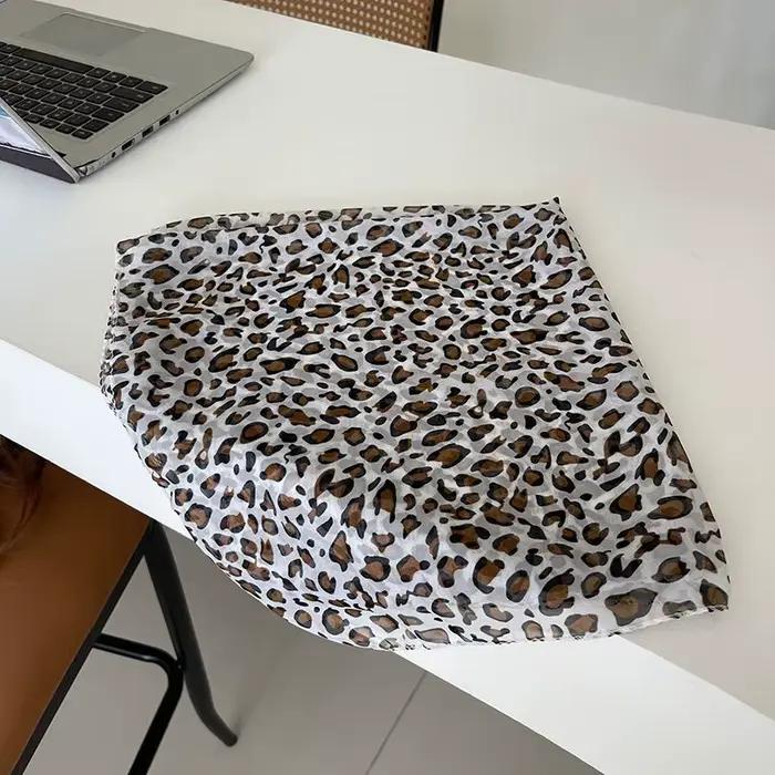 Classique polyvalent Style européen américain imprimé léopard écharpe femmes Collection mince écharp