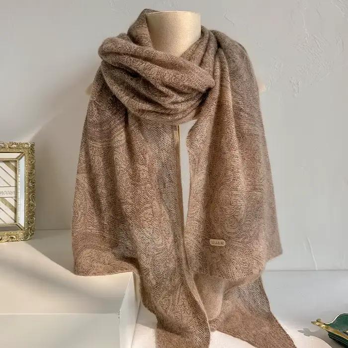 100% écharpe en cachemire de luxe pour les femmes mode haut de gamme classique imprimé écharpe en ca