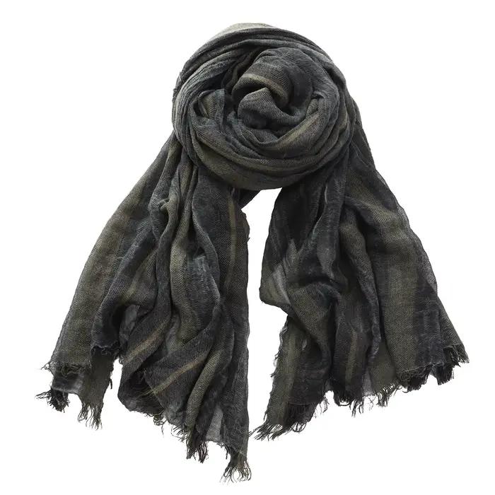 Automne hiver hommes écharpe coton lin rayé foulards chaud foulard Pashmina décontracté mâle accesso