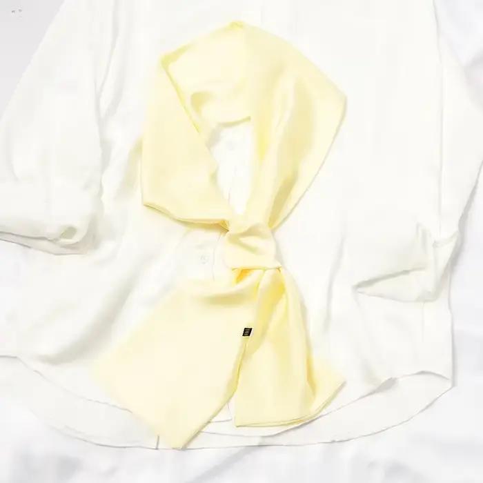 Longue écharpe de cou pour femme, bande de sauna unie, écharpe de cheveux en satin, écharpes de sac