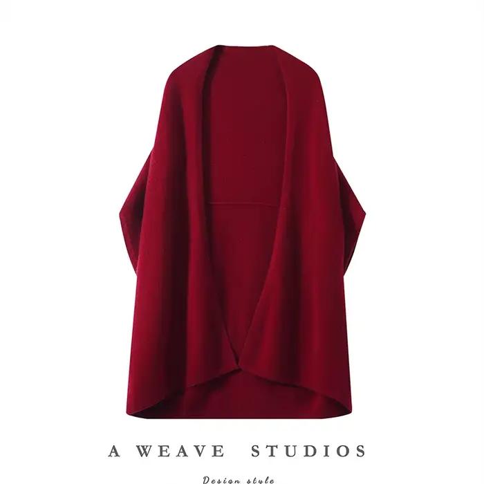 Châle 100% pure laine écharpe nouvelle mode chaude automne et hiver manteau tricoté de style occiden