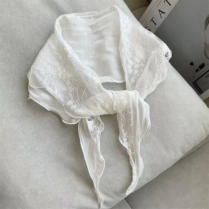 Écharpe triangulaire en dentelle patchwork pour femme, foulard polyvalent et tendance pour le cou, b