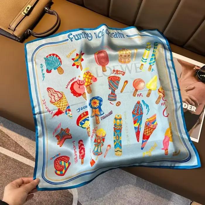 Foulard de cou de fête d'été pour filles 100% foulard en soie de mûrier enveloppement carré Bandana