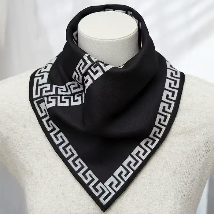Écharpe tricotée chaude à motif géométrique tendance pour femme, châle léger, doux et confortable, c
