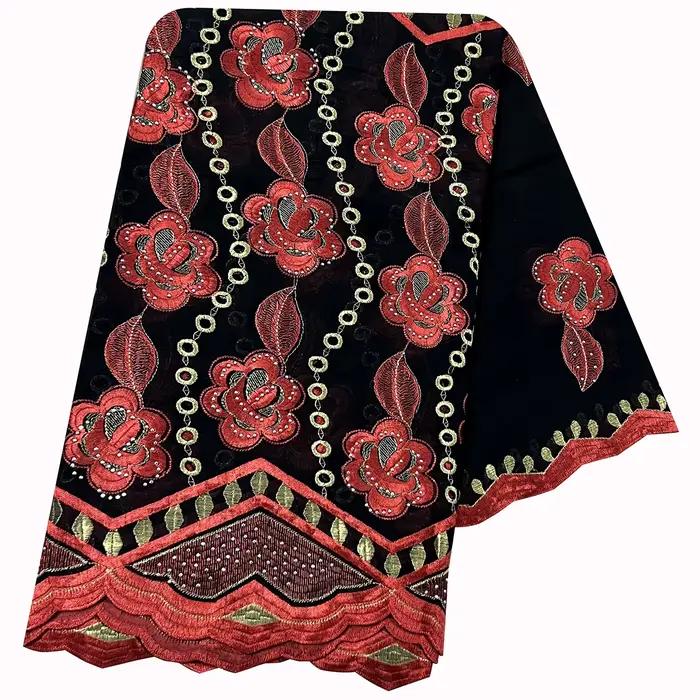 Mode nouvelle offre spéciale femmes africaines écharpes grand cercle conception grand broderie 100%