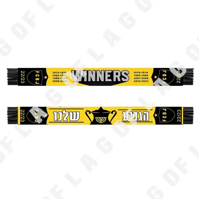 NOUVELLE version! Écharpe 15x150cm taille gagnants Beitar FCBJ écharpe Fans satin, tissu couche d'ai