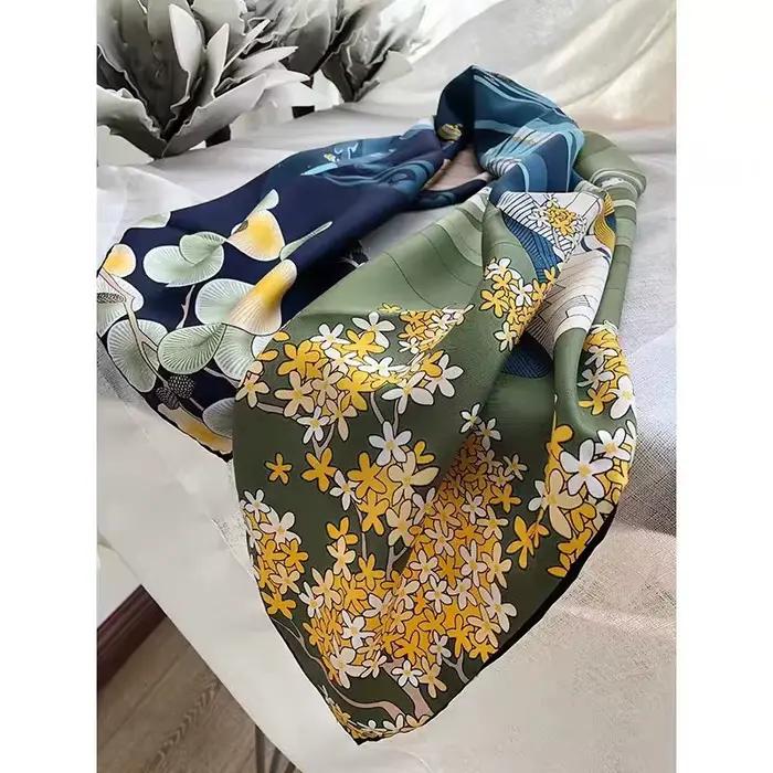 BYSIFA – écharpe carrée en soie Pure pour femme