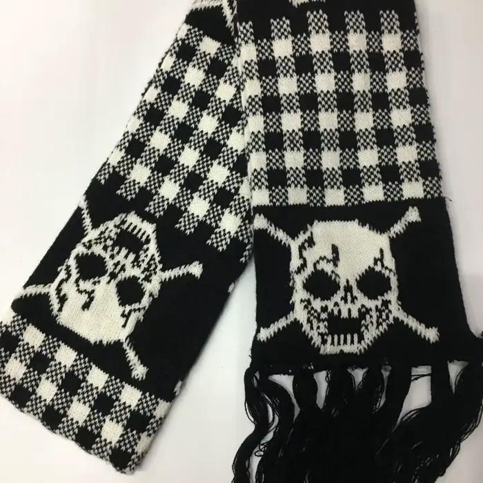 Écharpe gothique en forme de crâne pour Halloween