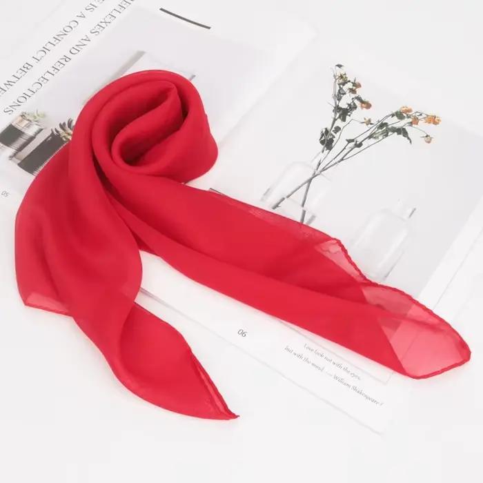 Écharpe carrée en polyester mousseline de soie pour femme, élégante et versatile, idéale pour la plage, diverses occasions et cadeaux pour femmes