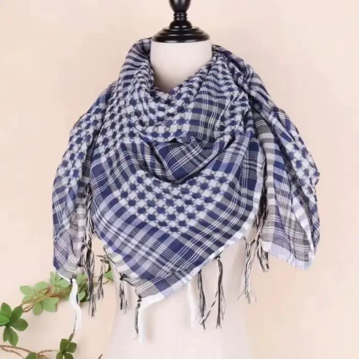 Nouveau Grand foulard arabe Shemagh avec gland Costume tête cou écharpe Bandana Keffiyeh pour hommes femmes