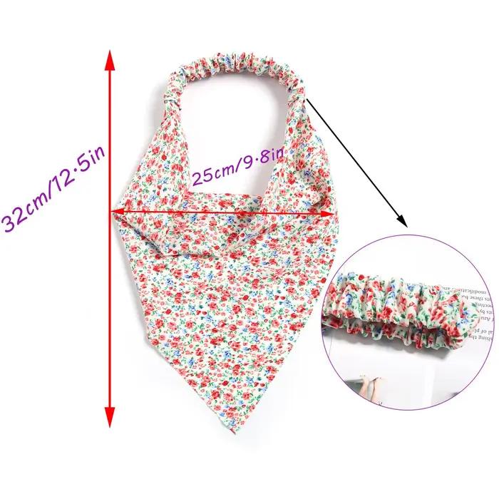 Foulard triangulaire, bandeau élastique pour cheveux pour femme