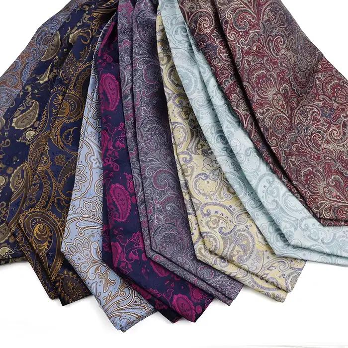 Jacquard marron Paisley cajou cravate formelle Ascot Scrunch auto britannique Gentleman écharpe Polyester