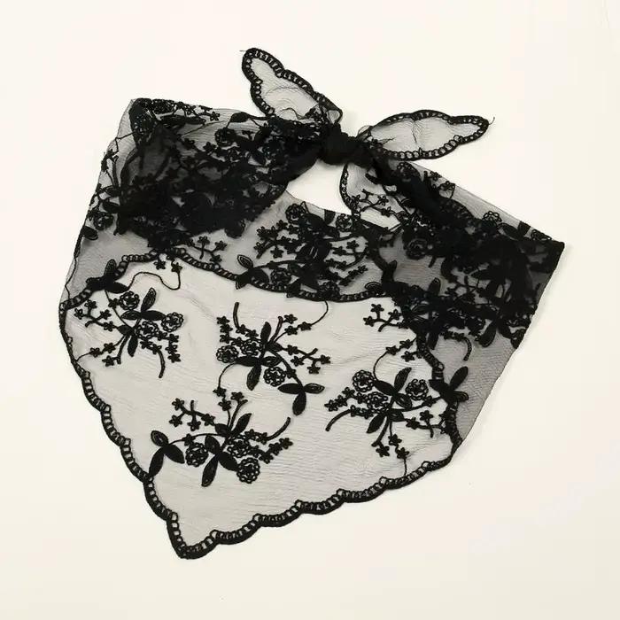 Nouveau Foulard en dentelle ajouré broderie mince