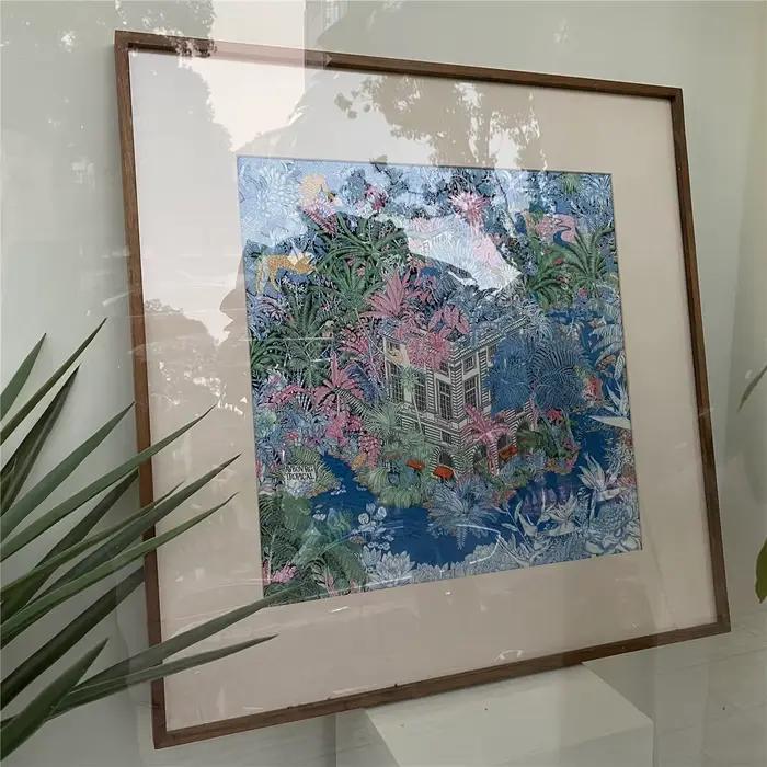Célèbre peinture à l'huile femmes écharpe enveloppes sergé 100% foulard en soie 53 cm foulards carrés mode foulard Hijab foulard Bandana nouveau