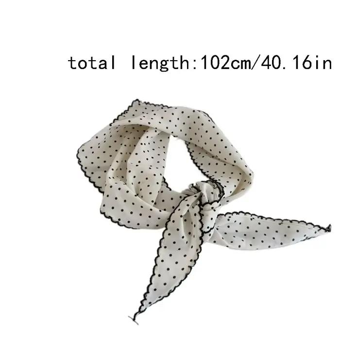 Foulard doux à pois bandeau Turban coréen frais petite écharpe rayé mince triangulaire