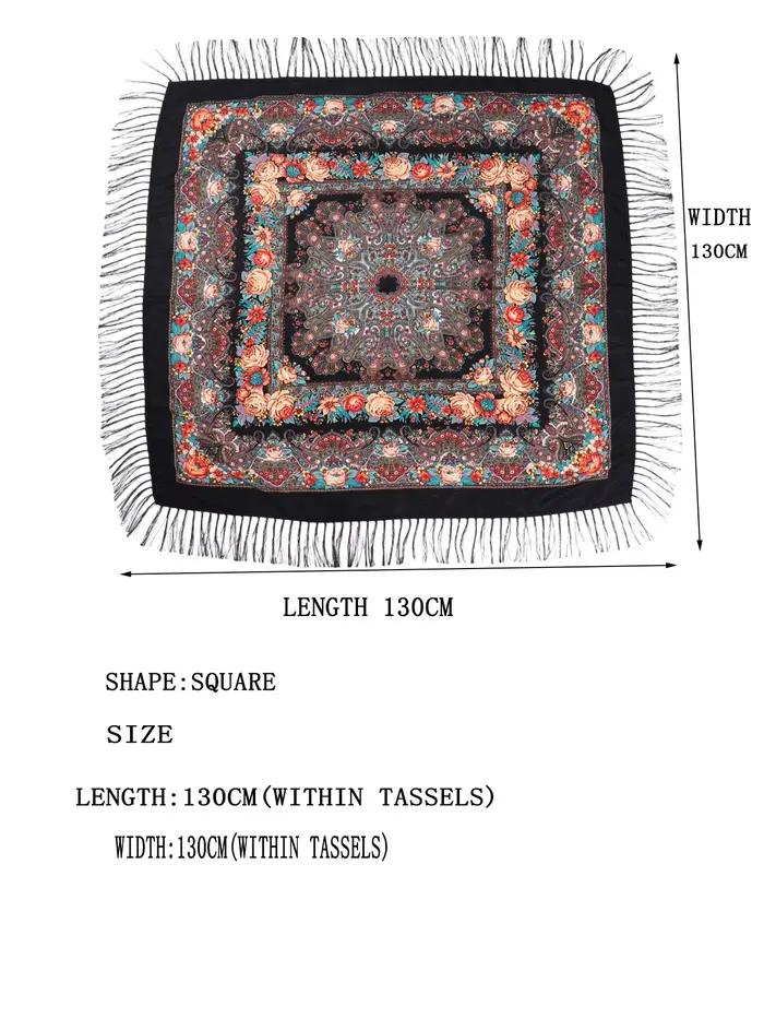 Nouveau Foulard Carré Russe de Luxe pour Femme