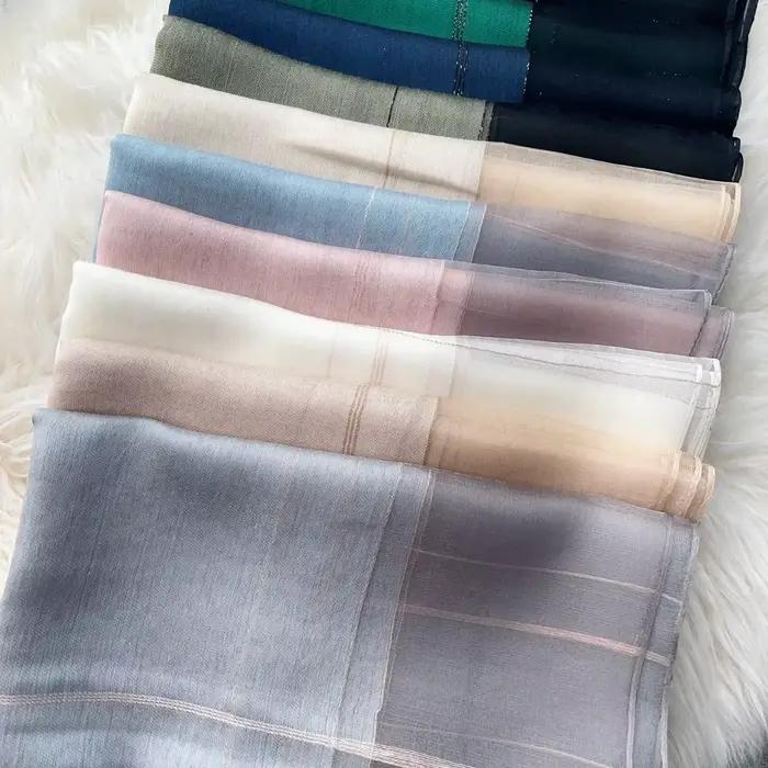 Écharpe longue en soie de mûrier pour femmes, châle léger printemps-automne, accessoire de luxe élégant, couleur unie, mode polyvalente