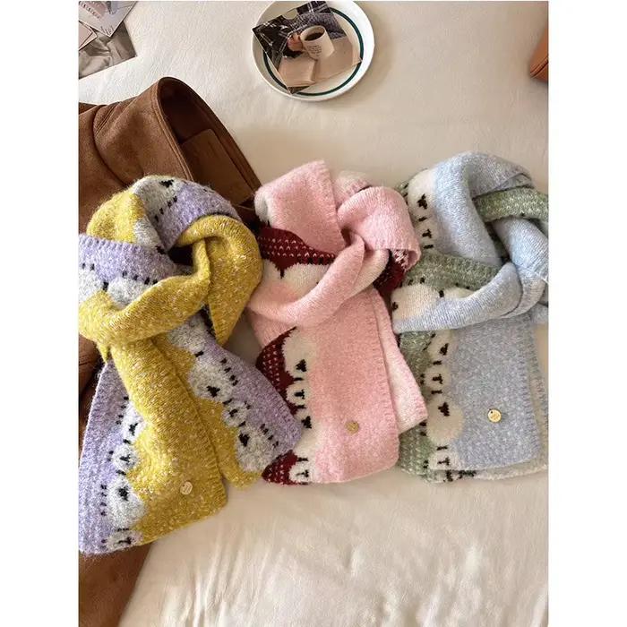Écharpe mouton mignon en polyester pour homme et femme, design unique, chaud et résistant au froid, pour toutes les occasions de l'hiver