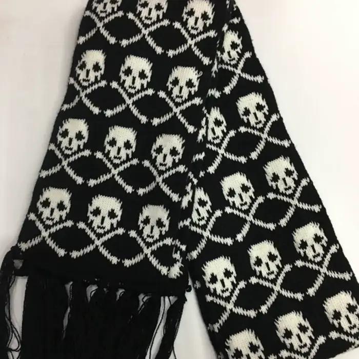 Écharpe gothique en forme de crâne pour Halloween