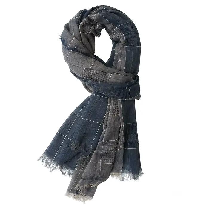 Coton lin hommes écharpe Patchwork