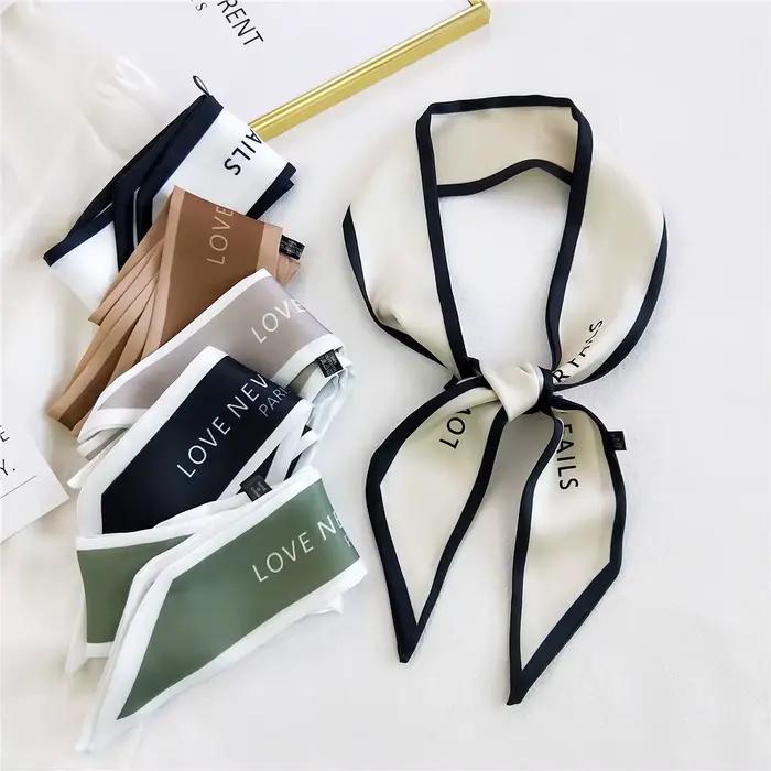 Longue Écharpe Étroite en Satin pour Femme
