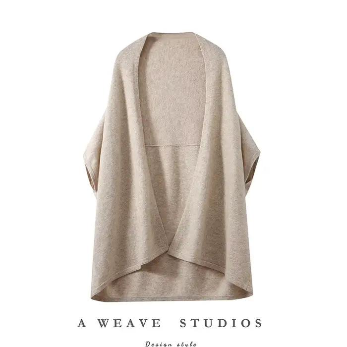 Châle 100% pure laine écharpe nouvelle mode chaude automne et hiver manteau tricoté de style occidental.