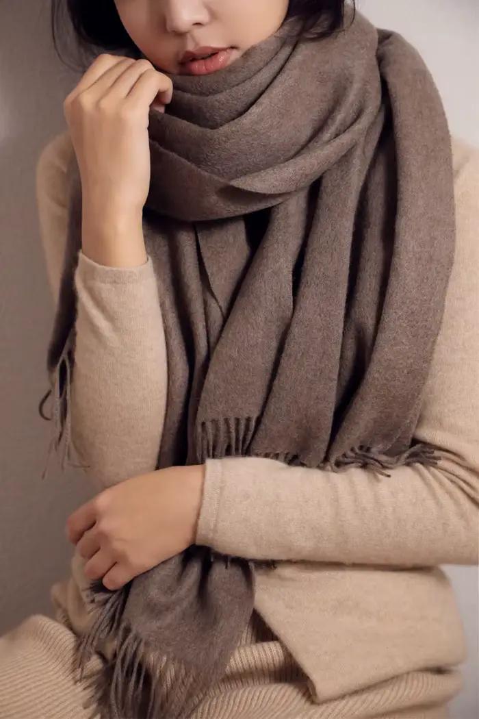 Grande écharpe en cachemire de marque de luxe pour femmes