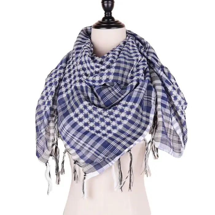 Nouveau Grand foulard arabe Shemagh avec gland Costume tête cou écharpe Bandana Keffiyeh pour hommes femmes