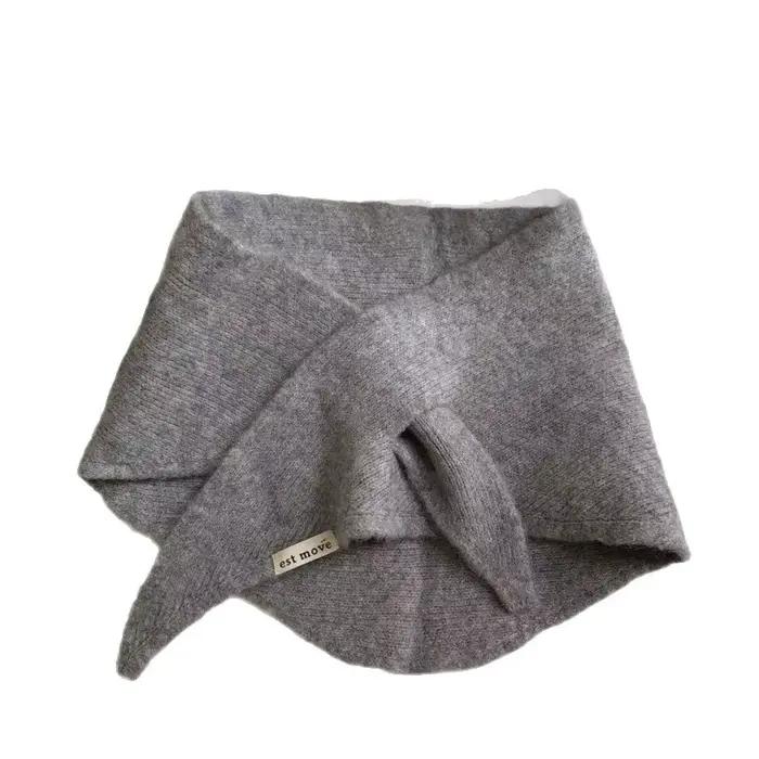 Écharpe triangulaire unie à double usage avec lien croisé pour femme