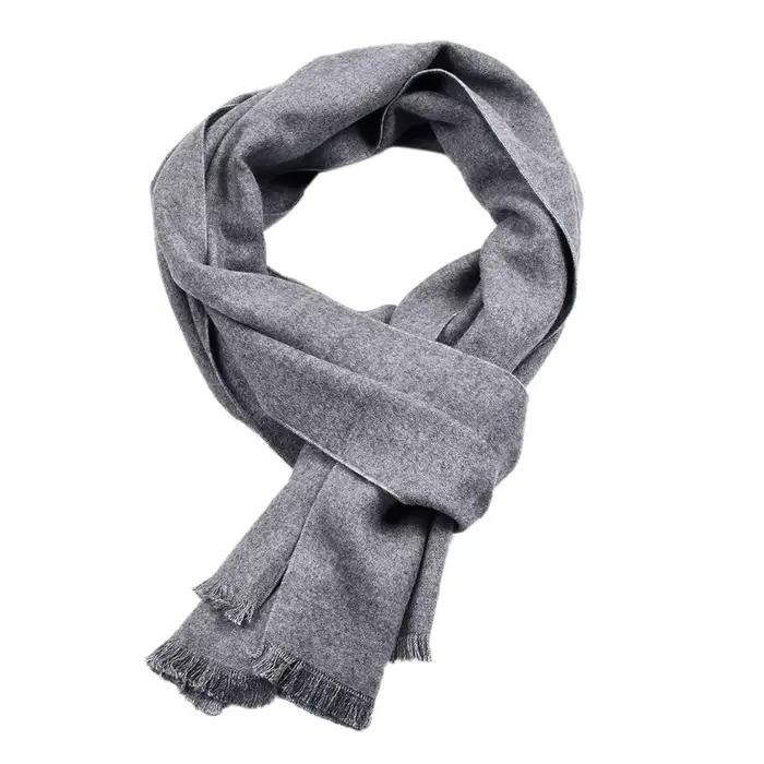 Écharpe en cachemire de couleur unie hiver chaud foulard Pashmina marine noir châle